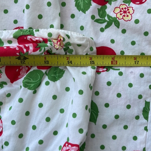 Vintage BeeBop & Wally Strapless Pleated Strawberry Print Dress Size XS - Picture 10 of 13
